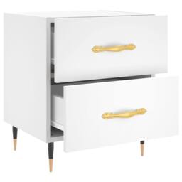 Berkfield Home Modern Bedside Cabinet White 40x35x47.5 cm Engineered Wood - thumbnail 5