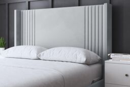 DS Living Elara Winged Silver Panel Bed with Headboard - Size: Super King - thumbnail 3
