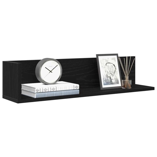 Berkfield Home Wall Shelves 2 pcs Black 75x16.5x16.5 cm Engineered Wood - image 1