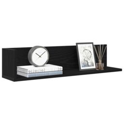 Berkfield Home Wall Shelves 2 pcs Black 75x16.5x16.5 cm Engineered Wood - thumbnail 1