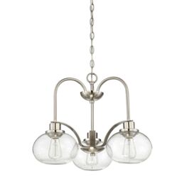 Loops 1 Bulb Chandelier Hanging Pendant LIght Brushed Nickel LED E27 60W Bulb in Metallics - thumbnail 2