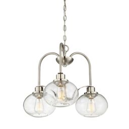 Loops 1 Bulb Chandelier Hanging Pendant LIght Brushed Nickel LED E27 60W Bulb in Metallics - thumbnail 4