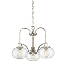Loops 1 Bulb Chandelier Hanging Pendant LIght Brushed Nickel LED E27 60W Bulb in Metallics - thumbnail 1