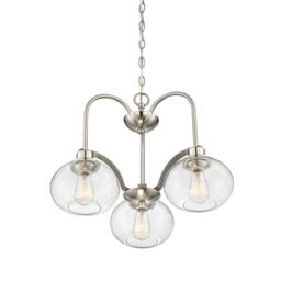 Loops 1 Bulb Chandelier Hanging Pendant LIght Brushed Nickel LED E27 60W Bulb in Metallics - thumbnail 3