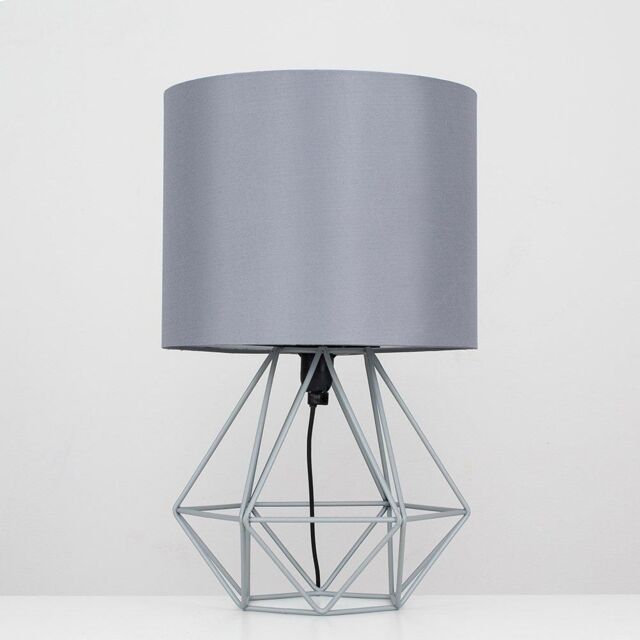 ValueLights Angus Geometric Pair of Grey Table Lamps - image 1