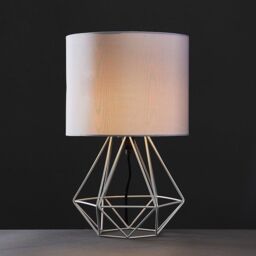 ValueLights Angus Geometric Pair of Grey Table Lamps - thumbnail 3