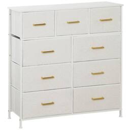 Wyld Haus Tafi 9 Drawer Boucle Storage Chest Cream White Steel Frame - thumbnail 2