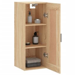Berkfield Home Wall Mounted Cabinet Sonoma Oak 34.5x34x90 cm Engineered Wood in Brown - thumbnail 5