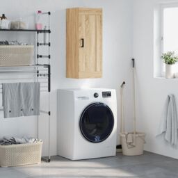 Berkfield Home Wall Mounted Cabinet Sonoma Oak 34.5x34x90 cm Engineered Wood in Brown - thumbnail 1