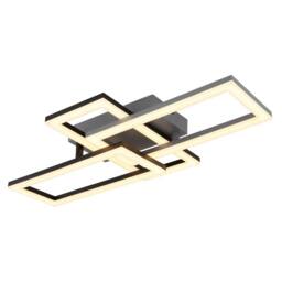 Netlighting Sapena 61x34cm Semi Flush Ceiling Light Matt Black 3x LED 3000K - Size: 61x34 cm - thumbnail 1