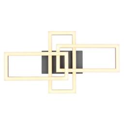 Netlighting Sapena 61x34cm Semi Flush Ceiling Light Matt Black 3x LED 3000K - Size: 61x34 cm - thumbnail 4