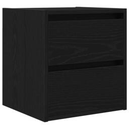 Berkfield Home Wall-mounted Bedside Cabinet Black Oak 38x34x40 cm - Size: 38 x 34 x 40 cm - thumbnail 1