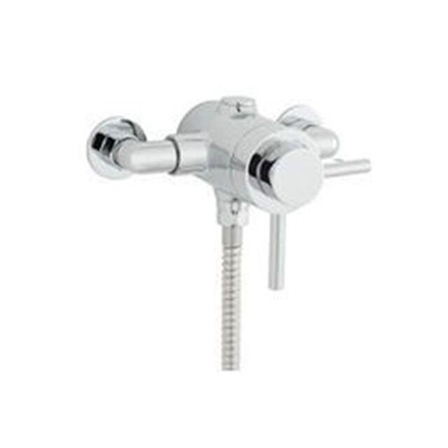 Clifton Exposed Thermostatic Shower Mixer Valve in Metallic Silver