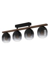 Eglo Filago Pinewood & Ombre Glass Ceiling Light in Black - thumbnail 1