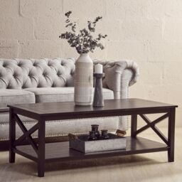 Orsina Heritage Crossed Coffee Table in Black - thumbnail 1
