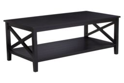 Orsina Heritage Crossed Coffee Table in Black - thumbnail 2