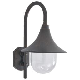 Berkfield Home Garden Wall Lamp E27 42 cm Aluminium Bronze in Grey - thumbnail 1