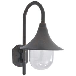 Berkfield Home Garden Wall Lamp E27 42 cm Aluminium Bronze in Grey