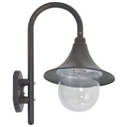 Berkfield Home Garden Wall Lamp E27 42 cm Aluminium Bronze in Grey - thumbnail 3
