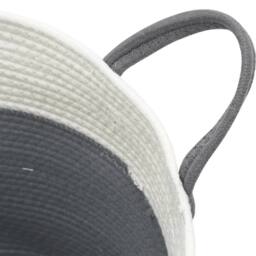 Berkfield Home Storage Basket Grey & White √ò38x46 cm Cotton - Size: 38x46 cm - thumbnail 6