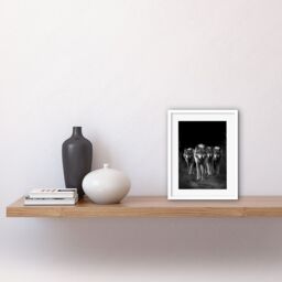 "Artery8 Wall Art Print A Pack of Wolves Wild Animal Black & White Photo Artwork Framed 9X7 Inch - Size: W7"" x H9""" - thumbnail 2