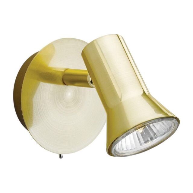 Netlighting Magnum 1 Light Single Switched Spotlight Brushed Brass GU10 in Gold