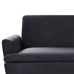 Wyld and Coco 3-Seater Velvet Sofa Bed Black - Click-Clack Gold Legs - thumbnail 7