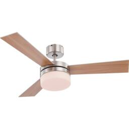 Netlighting Alana 3 Blade Ceiling Fan Nickel Matt 2x E14 Remote Control in Grey - thumbnail 1