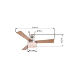 Netlighting Alana 3 Blade Ceiling Fan Nickel Matt 2x E14 Remote Control in Grey - thumbnail 3