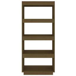 Berkfield Home Beautiful Book Cabinet/Room Divider Honey Brown 60x35x135 cm Soli - Size: 60 x 35 x 135 cm - thumbnail 5