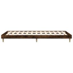 Berkfield Home Bed Frame Smoked Oak 75x190 cm Small Single Engineered Wood in Brown - thumbnail 7