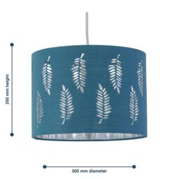 First Choice Lighting Fern - Teal Cut Out 30cm Pendant Lightshade - thumbnail 6