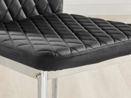 FurnitureboxUK Atlanta White High Gloss & Chrome 4 Seater Dining Table with X Shaped Legs & 4 Soft Velvet Milan Chairs in Black - thumbnail 6