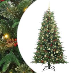 Berkfield Home Artificial Hinged Christmas Tree Green 180 cm PE & PVC - thumbnail 2