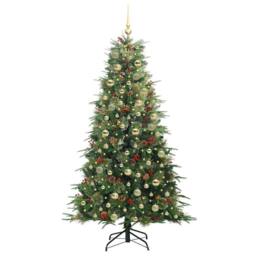 Berkfield Home Artificial Hinged Christmas Tree Green 180 cm PE & PVC - thumbnail 3