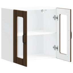 Berkfield Home Kitchen Wall Cabinet with Glass Door Lucca Brown Oak Engineered Wood - thumbnail 7