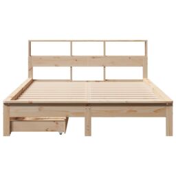 Berkfield Home Bookcase Bed without Mattress 140x190 cm Solid Wood Pine in Brown - thumbnail 4