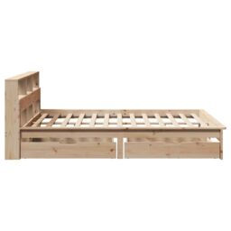 Berkfield Home Bookcase Bed without Mattress 140x190 cm Solid Wood Pine in Brown - thumbnail 5