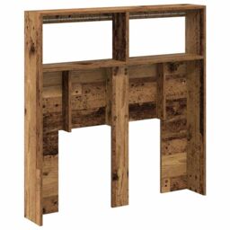 Berkfield Home Headboard Cabinet with LED Old Wood 100x17x102 cm in Brown - Size: 100 x 17 x 102 cm - thumbnail 9