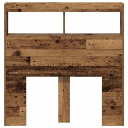 Berkfield Home Headboard Cabinet with LED Old Wood 100x17x102 cm in Brown - Size: 100 x 17 x 102 cm - thumbnail 7