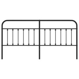 Berkfield Home Metal Headboard Black 200 cm - thumbnail 4