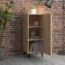 Berkfield Home Sideboard Sonoma Oak 34.5x34x90 cm Engineered Wood in Light Oak - thumbnail 1