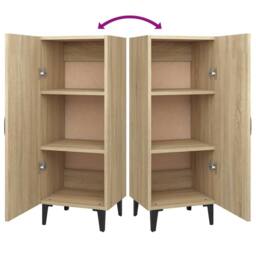 Berkfield Home Sideboard Sonoma Oak 34.5x34x90 cm Engineered Wood in Light Oak - thumbnail 9