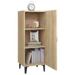 Berkfield Home Sideboard Sonoma Oak 34.5x34x90 cm Engineered Wood in Light Oak - thumbnail 4