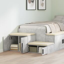 Berkfield Home Storage Cabinet in Concrete Grey - 103x41x40 cm, Made of Engineered Wood - Size: 103 x 41 x 40 cm - thumbnail 4