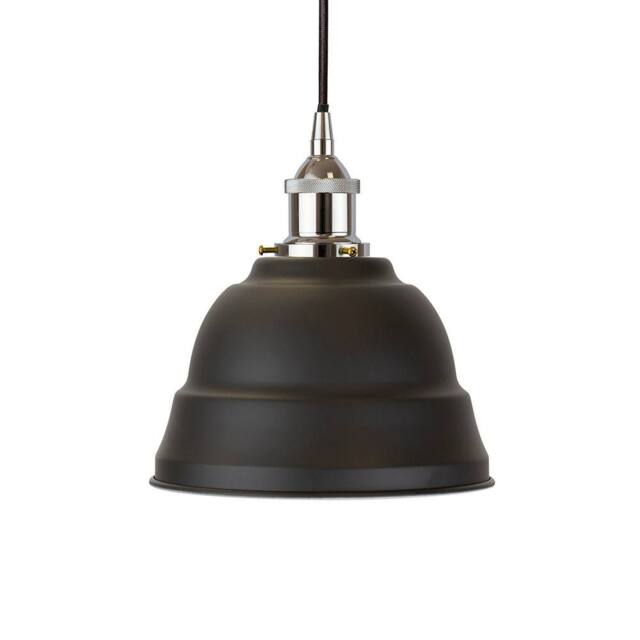 SE Home Matt Black Lincoln Pendant Light - Nickel - Black Round - image 1
