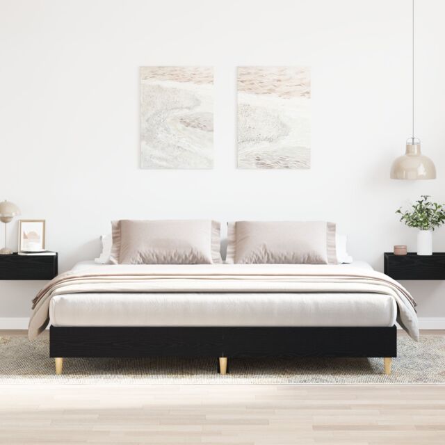 Berkfield Home Bed Frame Black Oak 180x200 cm Engineered Wood - image 1