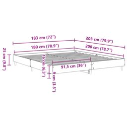 Berkfield Home Bed Frame Black Oak 180x200 cm Engineered Wood - thumbnail 9