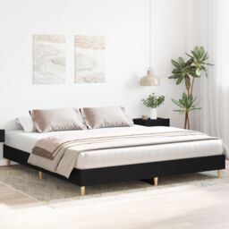 Berkfield Home Bed Frame Black Oak 180x200 cm Engineered Wood - thumbnail 4