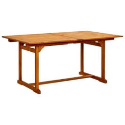 Berkfield Home Garden Dining Table (160-240)x100x75 cm Solid Acacia Wood in Brown - thumbnail 4